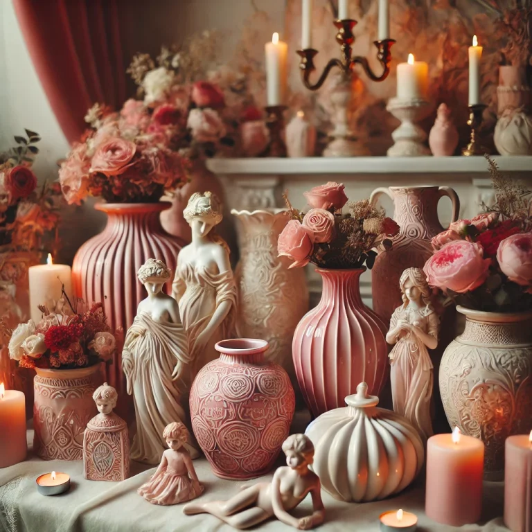 Piezas Decorativas de Cerámica con Paletas Románticas